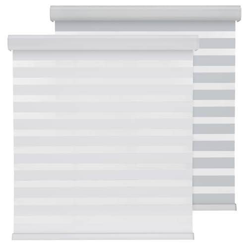 Stores zébrés jour nuit blanc store enrouleur sans fil double couche 52x182 cm