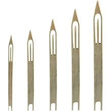 Unlorspy 5Pcs Different Sizes Netting Needle Shuttles, Smooth and Durable Bamboo Net Mending Needle Fishing Net Repair Kit Bamboo, Size1 3 4 6 8