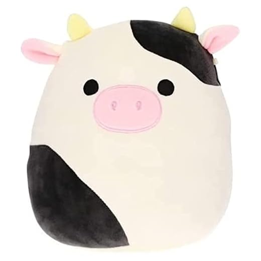 Squishmallows Official Kellytoy Plush Farm Squad Squishy Soft Plush Toy Animals (7.5 inch, Connor The Cow) (7.5 inch)
