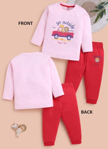 Image of LuvLap Baby Boys 100% Cotton Full Sleeve Boys T-Shirt & Pyjama Sets, Pack Of 3