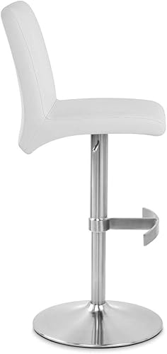 Miniatura 6 de Zuri Furniture Modern Coveteur Taburete giratorio de altura ajustable en color blanco