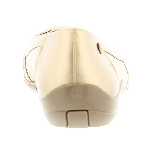 Image of LifeStride Womens Diverse Metallic Flats Gold 6.5 Extra Wide (E+, WW)