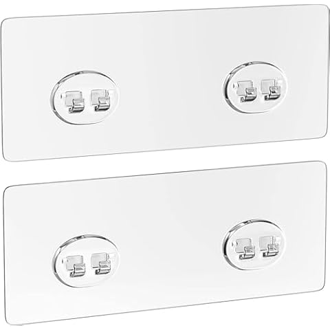 OMAIRA Adhesive[2 Pack] for Shower Caddy, Strong Adhesive Strip with 2 Hooks for Shower Organizer, Bearing 40 LB Cover