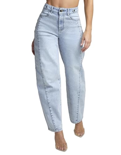 La Mejor Lista de Jeans Mezclilla que puedes comprar esta semana. 46 SEVEN ELEVEN Jeans para Mujer, Tiro Alto, Estilo Ancho, 100% Algodón, 4 Bolsillos, Mezclilla Sólida, Casual (MX/US, Numérica, 11, Regular, Regular, Azul)