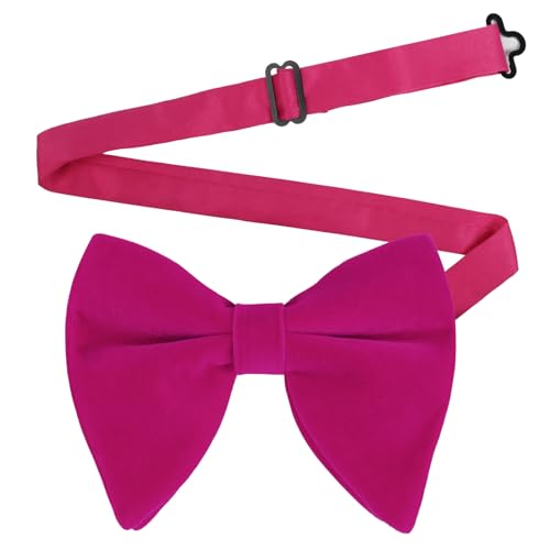 Image of Alizeal Velvet Pre-tied Adjustable Bow Tie for Men Oversize Formal Solid Tuxedo Bowtie