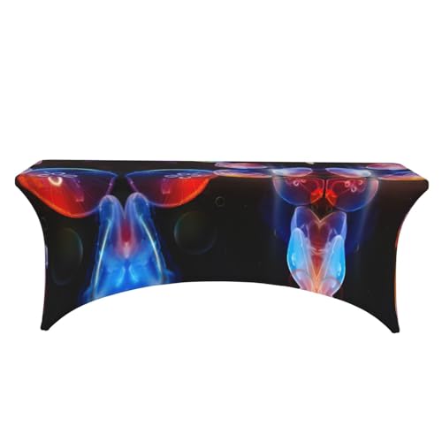 Nappe extensible élasthanne 1,8m imprimé méduses colorées - 3