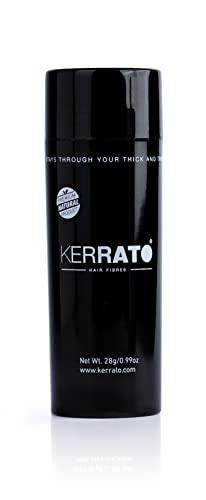 Image of Kerrato Hair Fibres for Thinning Hair (JET BLACK) Natural - 28g - Conceals Hair Loss in 10 seconds