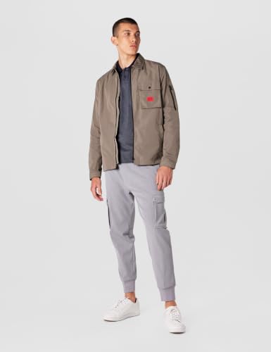 Image of Hugo Men's Cotton Mix Canvas Zip Up Overshirt