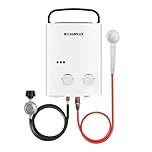 Camplux Tankless Water Heater, 1.32 GPM Portable Propane Outdoor Camping Water Heater, 5L, AY132, White