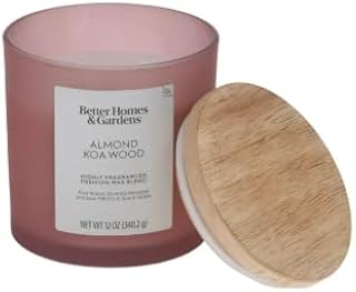 Generic Almond Koa Wood Scented 2-Wick Frosted 12oz Candle 2 Pack