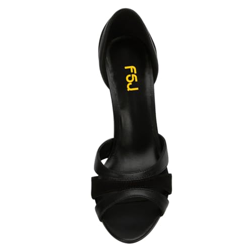 FSJ Women Sexy Open Peep Toe Stilettos D'Orsay Pumps Cutout Slip-On High Heels Sandals Office Wedding Party Casual Shoes Size 4-16 US2