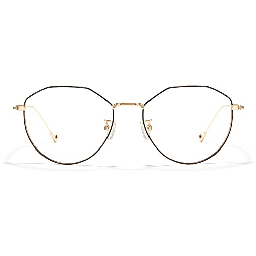 Image of Cyxus Blue Light Blocking Glasses Round Metal Frame Computer Glasses | Blue light blocking glasses featuring round metal frame, comfortable fit and versatile use for work, study and entertainment