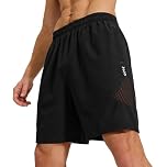 Gaiatiger Mens Gym Shorts with Zip Pockets Waterproof Athletic Shorts for Summer Hiking Breathable Lightweight Workout Sports Training Fitness Running -D3060-1-Black-S