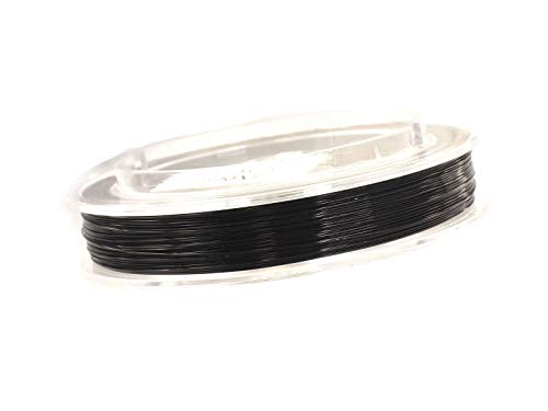 Fil à bijoux en acier inoxydable noir 0,5 mm rouleau de 100 m pour la création de bracelets