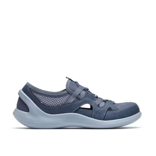 Clarks Clarks CloudSteppers Women's Solevana Step Sneaker, Blue Grey Textile, 9 Wide US