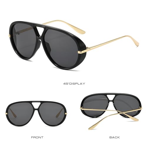 Retro Double Bridges Women Oversized Metal Frame Sunglasses Punk Men Gradient Shades Uv4004
