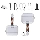AIBEAMER 7In1 Accessories for Thor AirPods 3rd Case with Keychain, 3D Funny Anime Cartoon Silicone C