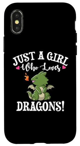 Cute Cartoon Womens Just A Girl Who Loves Kawaii Dragon �X�}�z�P�[�X iPhone X/XS �p