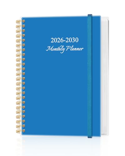 2026-2030 Monthly Planner - 57 Month PLanner Calendar from April 2026 to December 2030 5 Year Planner 2026-2030 with Flexible Cover Inner Pocket Perfect for Home | School | Office 5.8 x 8.5 Blue