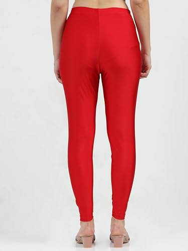 Image of Women's Nylon Shimmer Leggings | Ankle Length | Slim Fit | Stretchable Spandex Leggings | Shiny Finish | Casual Wear & Special Occasion