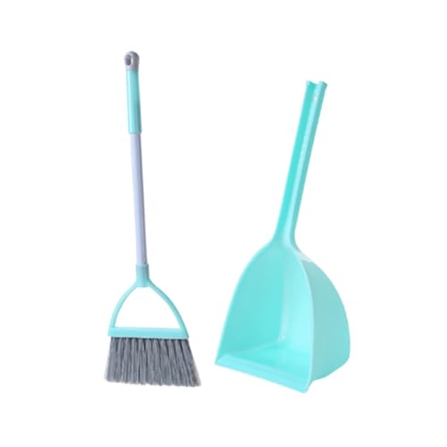 SOIMISS Mini Besen und Kehrschaufel Set Hellgrün Pädagogisches Hausputzspielzeug Handlicher Kinderspielzeug Reinigungsset für Eltern Junge Mädchen Aktivitäten Fördert Spielerisch