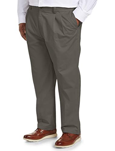 Amazon Essentials Men's Big & Tall Loose-fit Wrinkle-Resistant Pleated Chino Pant fit by DXL, Taupe 60W x 32L