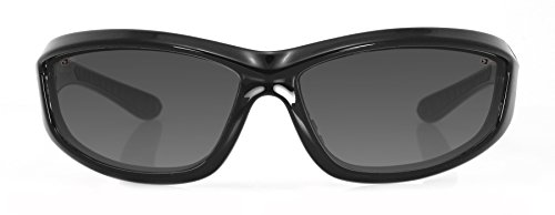Bobster Charger Sunglasses, Black Frame/Clear Lens