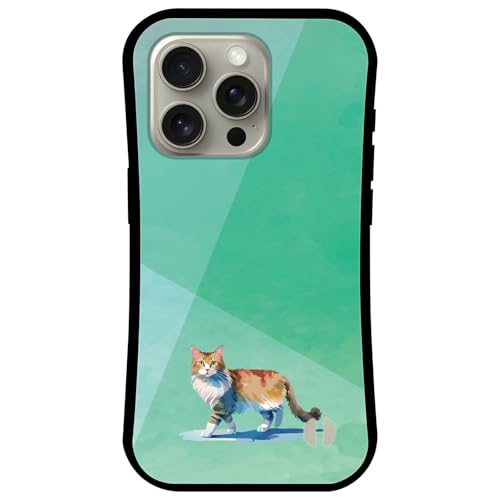 iPhone 17 Pro Max 用 ケース MagSafe 対応 カバー アクリル TPU Qi充電 吸着 磁石 マグネット 耐衝撃 バンパー ワイヤレス充電 マグセーフ アイフォン17プロマックス ifa127-v ねこ ネコ 猫 水彩画