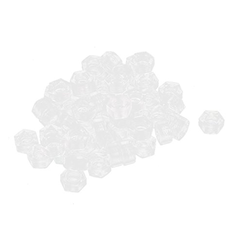 Aexit Metric M5 Nails, Screws & Fasteners Nylon Hexagon Head Insert Lock Screw Fastener Hex Nuts Nut & Bolt Sets Clear 50pcs