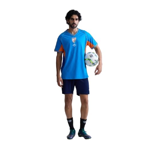 Image of Nivia AIFF India Home Football Jersey, 100% Polyester Moisture-Wicking Quick-Dry Breathable Mesh Fabric, Regular Fit