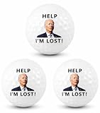 Lymhy 3 Pack Biden Golf Balls Funny Confused Joe Biden Help I'm Lost Cute Novelty Golf Balls Gifts