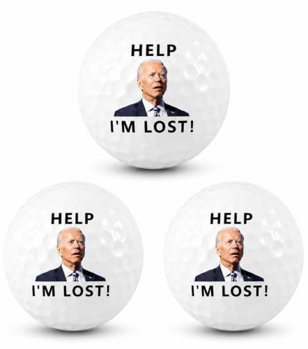 Lymhy 3 Pack Biden Golf Balls Funny Confused Joe Biden Help Im Lost Cute Novelty Golf Balls Gifts