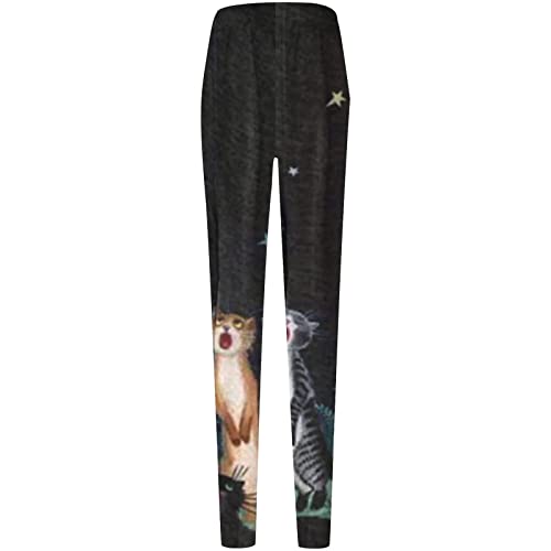 High Waisted Leggings For Women - Ladies Soft Opaque Stretch Slim Tummy Control Printed Pants For Running Cycling Yoga #TOP4