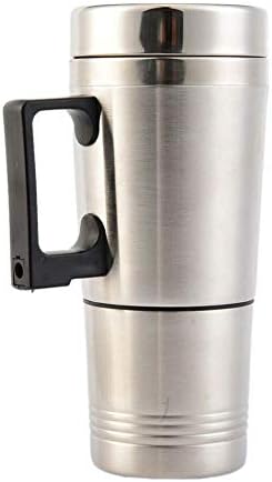 Miniatura 4 de Caldera de coche Sunsbell - Taza de viaje calentada de acero inoxidable, calentador de taza de café para automóvil con tapa