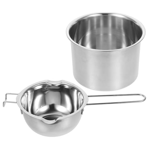 GATHINESS Juego de Ollas con Mango Largo para Baño María de Acero Inoxidable Adecuado para Derretir Cera y Chocolate Cocina Hacer Postres