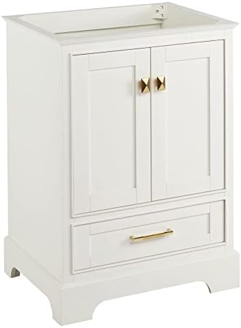 Signature Hardware 480540 Quen 24" Freestanding Single Basin Vanity Cabinet - Cabinet Only - Less Vanity Top - White