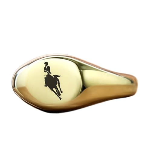 Bague d'équitation ovale anti-irritation | Chevalière hypoallergénique or