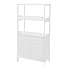 VASAGLE Storage Cabinet, Freestanding Tall Linen Tower with 2 Open Shelves, 1 Large Drawer, 12.8 x 23.6 x 48 Inches, for Entryway, Bathroom, Kitchen, Home Office, White UBBC64WT