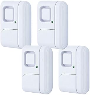 GE Personal Security Window and Door Alarm, 4 Pack, DIY Protection, Burglar Alert, Wireless, Chime/Alarm, Easy Installation, Ideal for Home, Garage, Apartment and More, 45174, 4 count (Pack of 1)