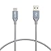 Produktbild AmazonBasics - Verbindungskabel, USB Typ C auf USB Typ A, USB-2.0-Standard, doppelt geflochtenes Nylon, 0,3 m, Dunkelgrau