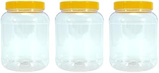 Britten & James Plastic Jars Round 2500ml Black Lids [Pack of 3]