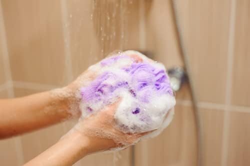 Pack of 5 Individually Wrapped Bath Shower Sponge Loofahs Mesh Pouf Ball Scrubber Assorted Colors (1)
