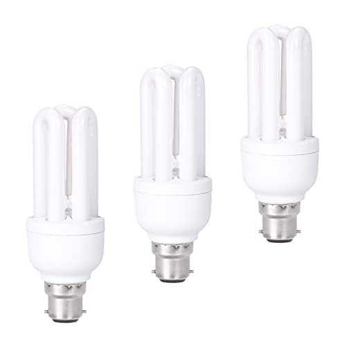 FanciBuy 11Ẉatṭ Light Bulbs Bayonet, Daylight Bulbs 6400K, 660 Lumens, BC/ B22/Bayonet Cap, CFL Low Energy Saving Bulbs, 3 Pack