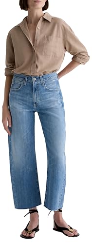 AG Adriano Goldschmied womens Hattie High Rise Crop Barrel in Sunrise2