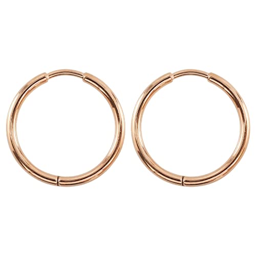(2個SET)両耳用 ステンレス リング フープピアス 20G ファッションピアス 約6mm 約1.6mm/ピンクゴールド