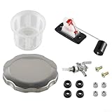 Generator Fuel Tank Valve with Petcock Filter Gauge Cap, for 5/7 Gallon Tanks, Drain Valve for Honda for Kawasaki Generators and Lawn Mowers, Metal
