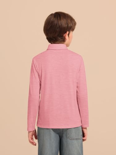 Image of Haloumoning Boys Long Sleeve Polo Shirts Kids Button School Uniform Tops 5-14Y