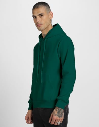 Image of Veirdo 280 GSM Cotton Fleece | Hooded Neck Full Sleeve | Regular Fit Sweatshirt | Solid Hoodie for Men | Sizes: S to 3XL