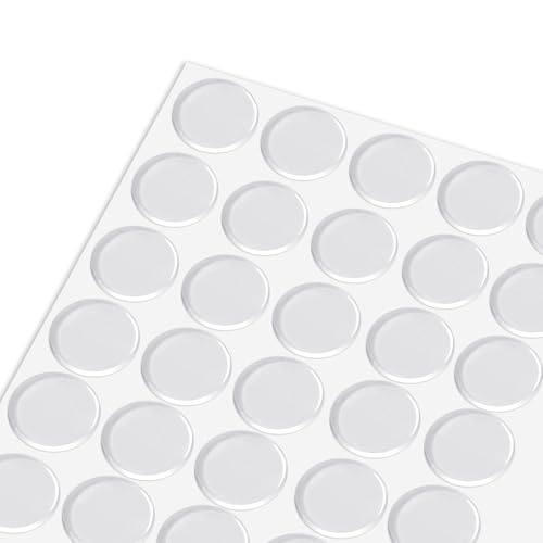 Glass Top Bumpers Premium Self Adhesive Clear Soft Glass Table Top Bumper Silicone Adhesive Furniture Bumpers Round Rubber Pads for Glass Table Top Spacer (Round 20mm x 2mm, 36 PCS)