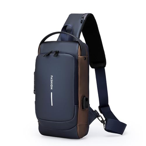 New Carbon Fiber Streamline Anti-Theft Sling Bag, Anti Theft Crossbody Charging Bag, Waterproof Cross Chest Bag for Men